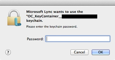 Microsoft Lync Wants To Use The Oc_keycontainer Mac Issue